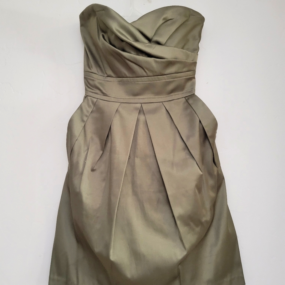 Olive Green strapless prom/bridesmaids dress